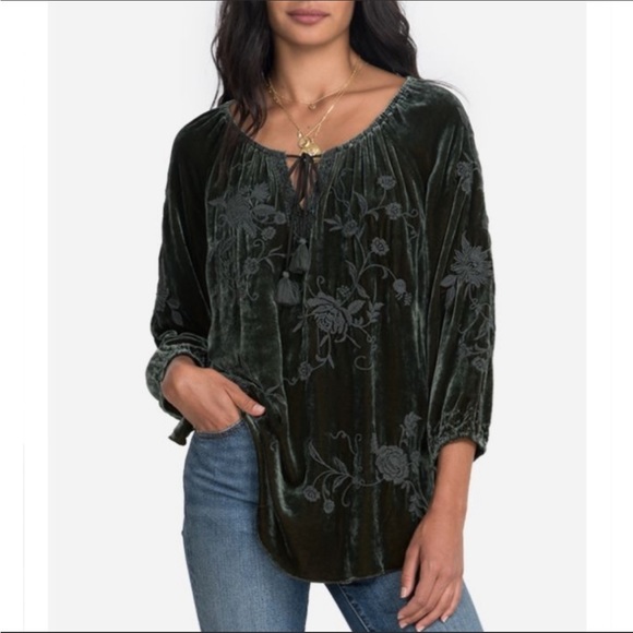 Johnny Was Tops - Johnny Was Millie Velvet Peasant Blouse